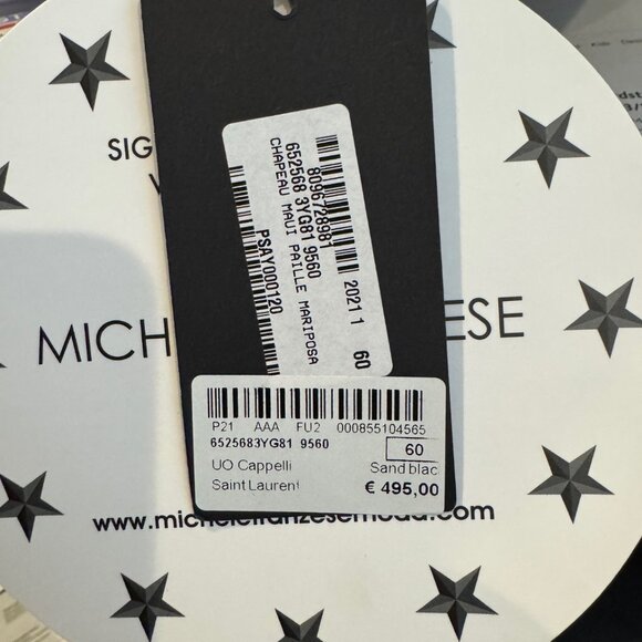 Saint Laurent Michele Franzese Chapeau Maui Paille Mariposa Hat - Picture 5 of 5